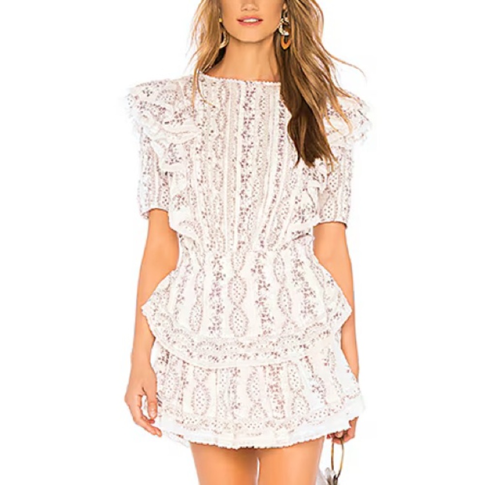 LoveShackFancy Natasha Dress in Buttermilk, size XS